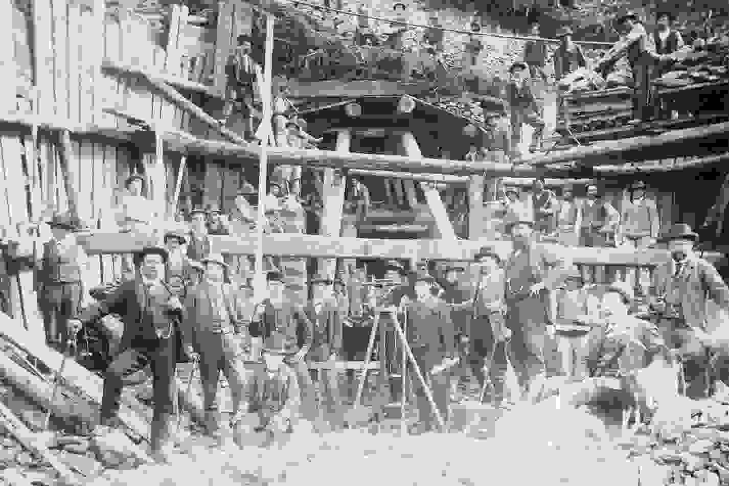 Bau Reservoir Rugen 1869